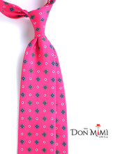 LOLITA Fuchsia English Printed Silk 3 fold Necktie
